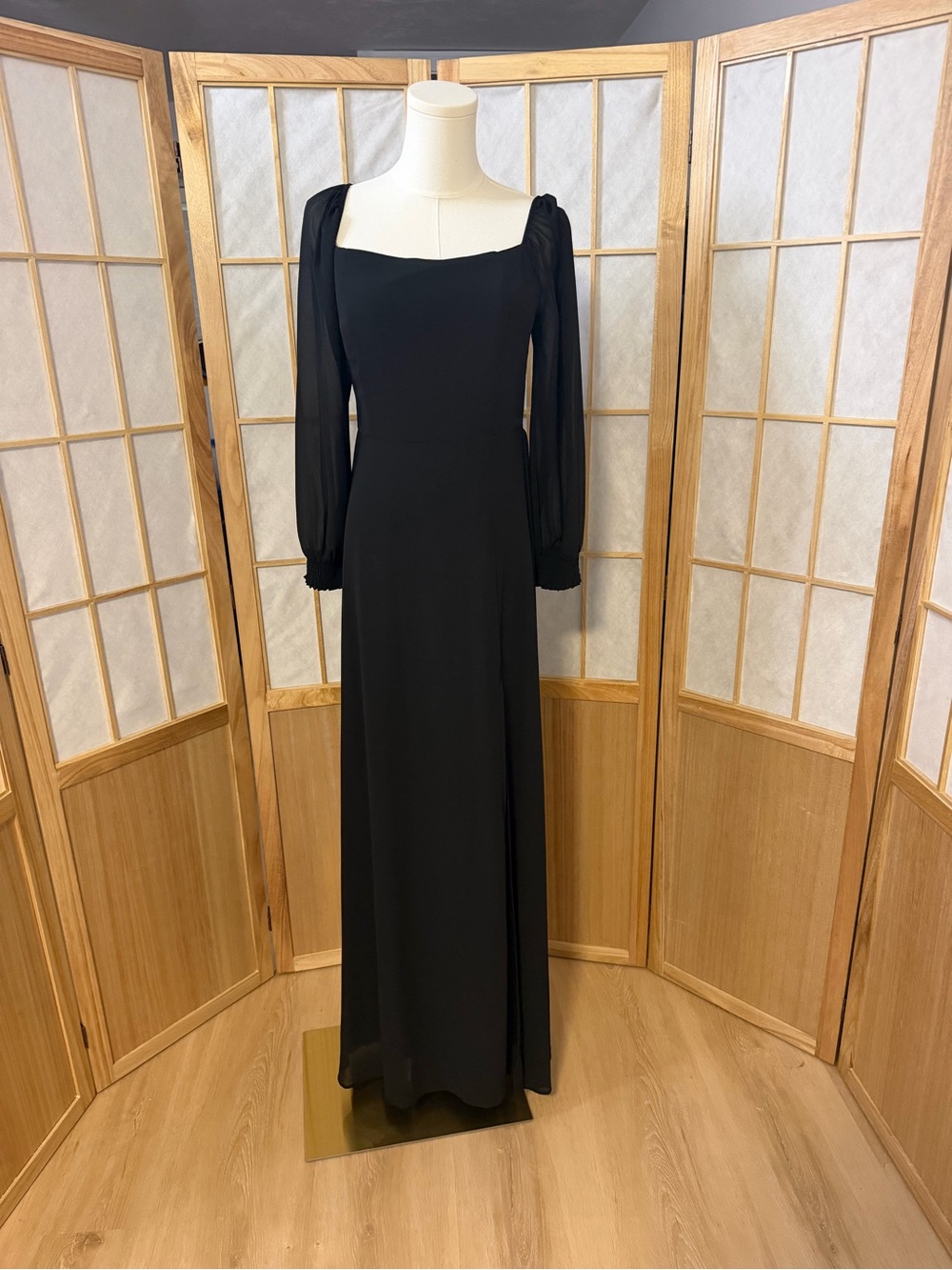 Baltic Born Black Square-Neck Maxi Dress with High Slit - Picture 4 of 7